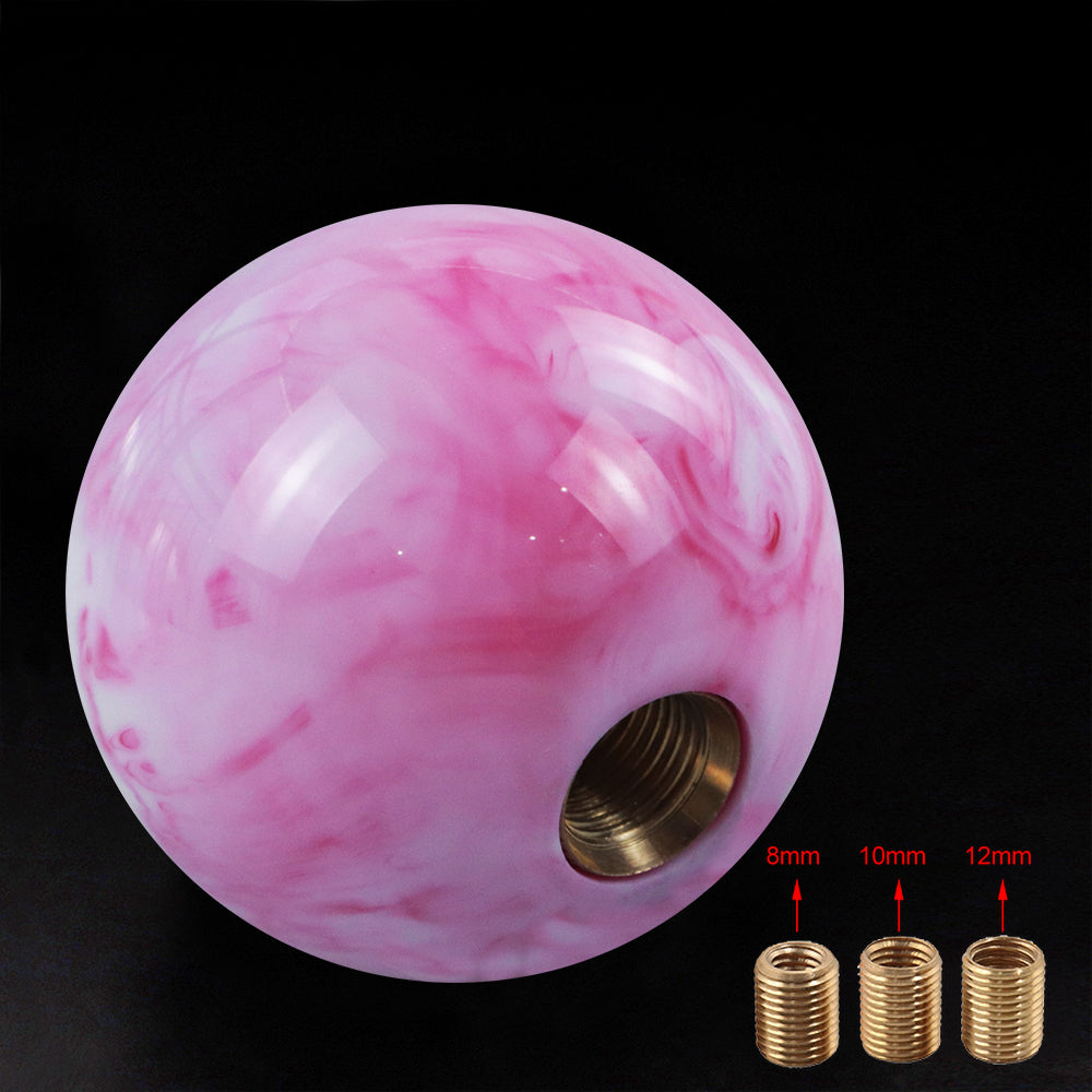 Brand New Universal Mix Pearl White/Pink Round Ball Shift Knob Car Gear MT Manual Shifter M8 M10 M12