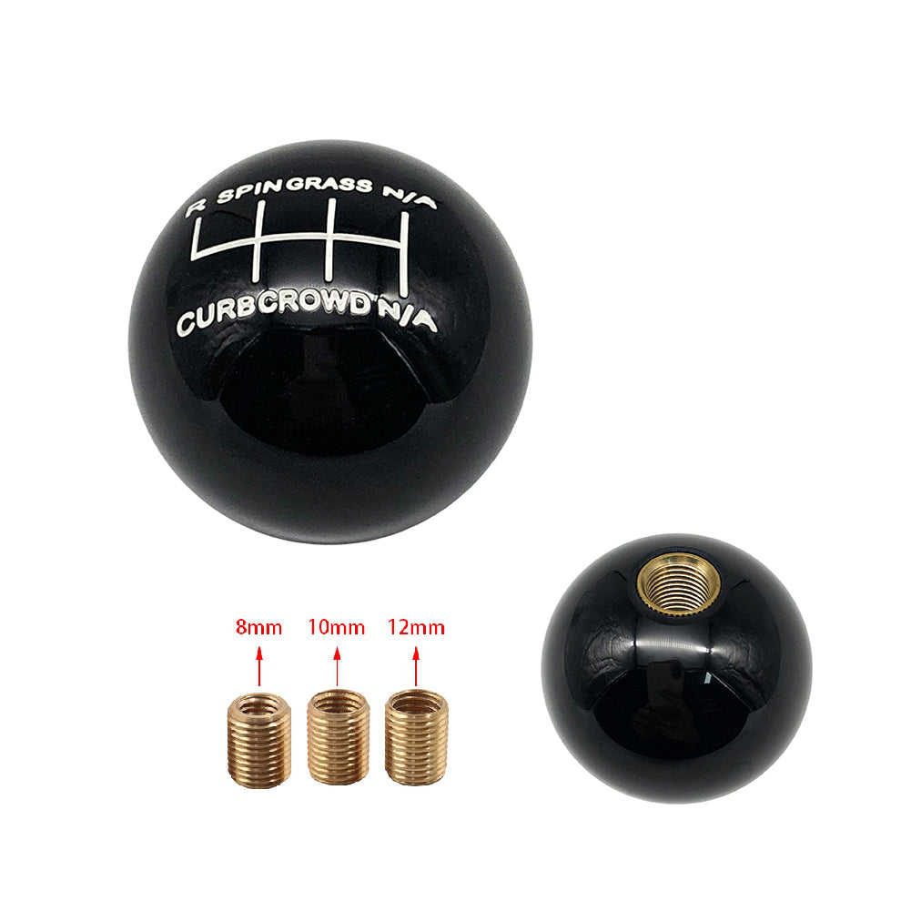 BRAND NEW UNIVERSAL CROWD WRECKER BLACK SHIFT KNOB FOR 6 SPEED SHORT THROW SHIFTER M8 M10 M12