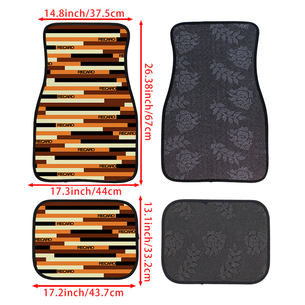 Brand New Universal 4PCS RECARO STYLE Racing Fabric Car Floor Mats Interior Carpets