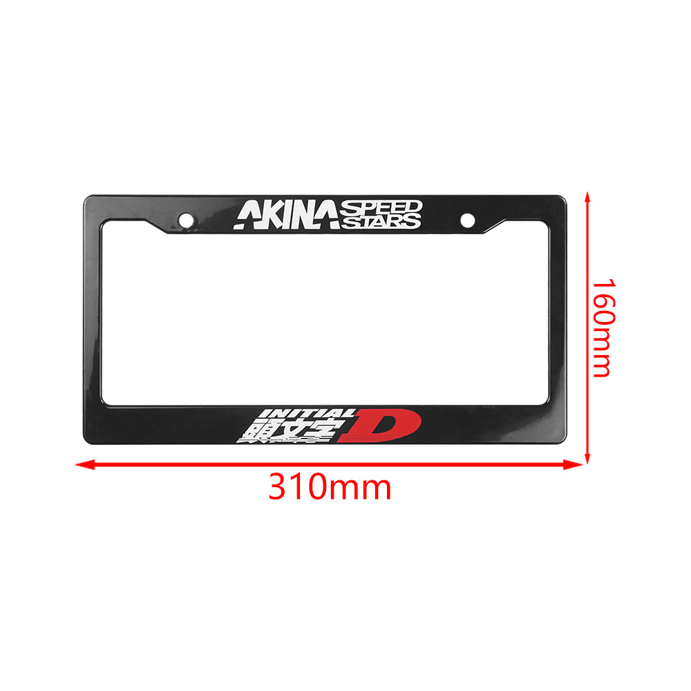 Brand New Universal 1PCS JDM INITIAL D AKINA SPEEDSTAR ABS Plastic Black License Plate Frame