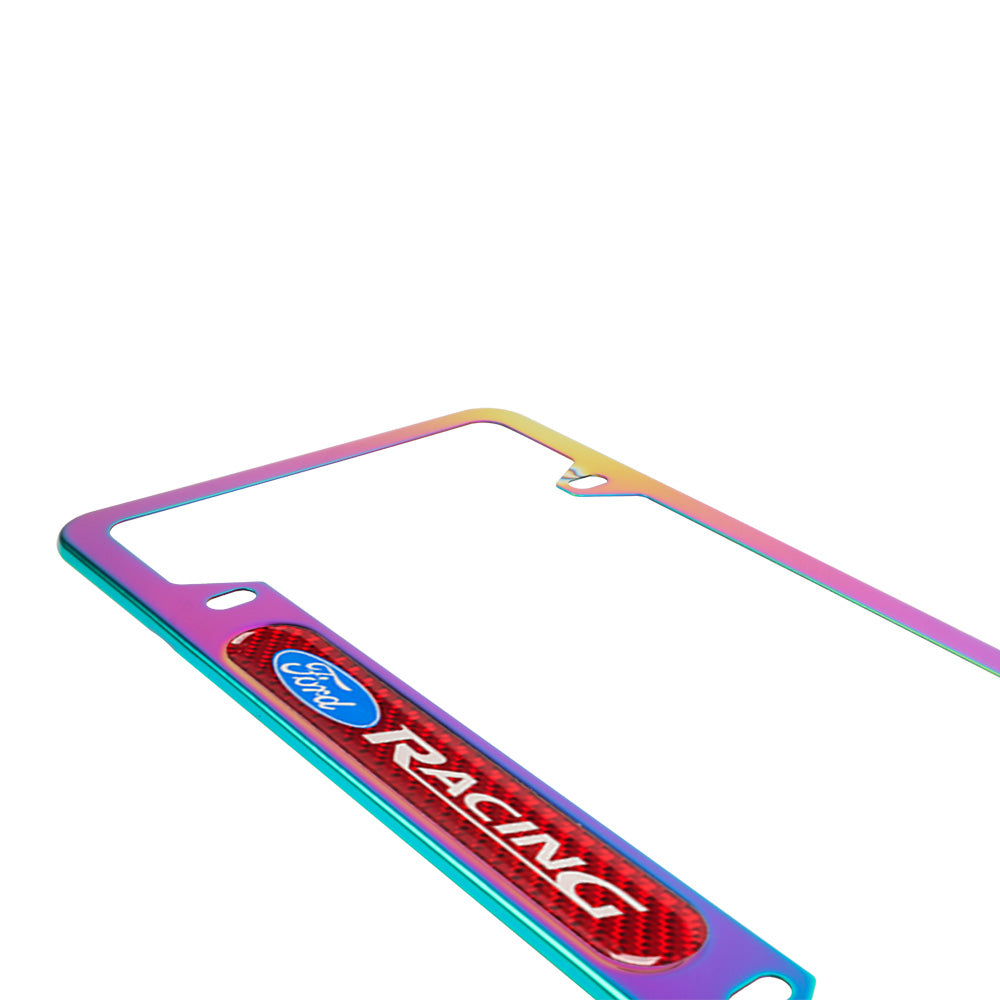 Brand New Universal 1PCS Ford Racing Neo Chrome Metal License Plate Frame