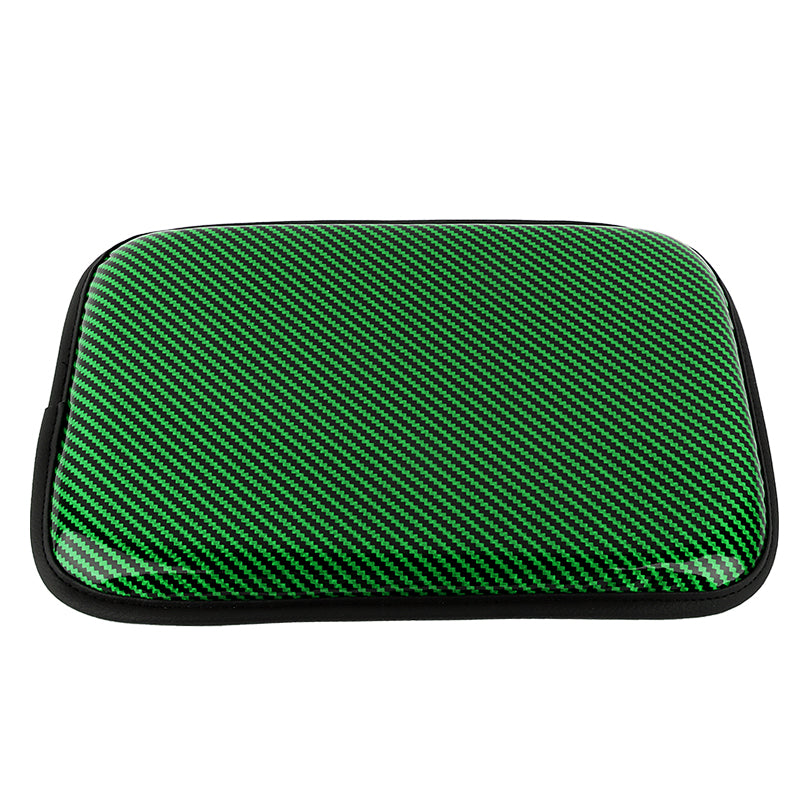 BRAND NEW UNIVERSAL CARBON FIBER GREEN Car Center Console Armrest Cushion Mat Pad Cover