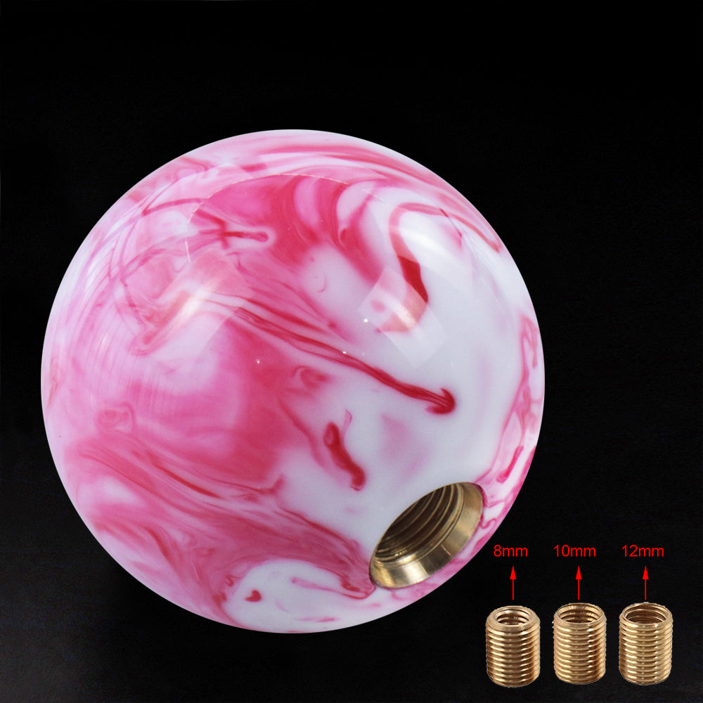 Brand New Universal Mix Pearl White/Hot Pink Round Ball Shift Knob Car Gear MT Manual Shifter M8 M10 M12