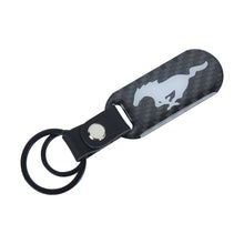 Load image into Gallery viewer, Brand New Universal 100% Real Carbon Fiber Keychain Key Ring For Mustang