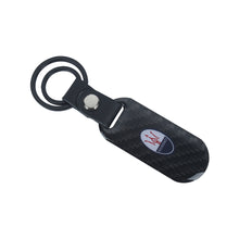 Load image into Gallery viewer, Brand New Universal 100% Real Carbon Fiber Keychain Key Ring For Maserati