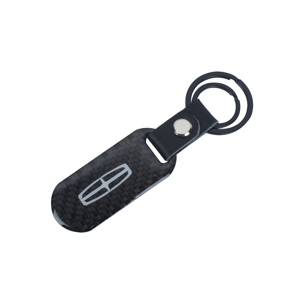 Brand New Universal 100% Real Carbon Fiber Keychain Key Ring For Lincoln