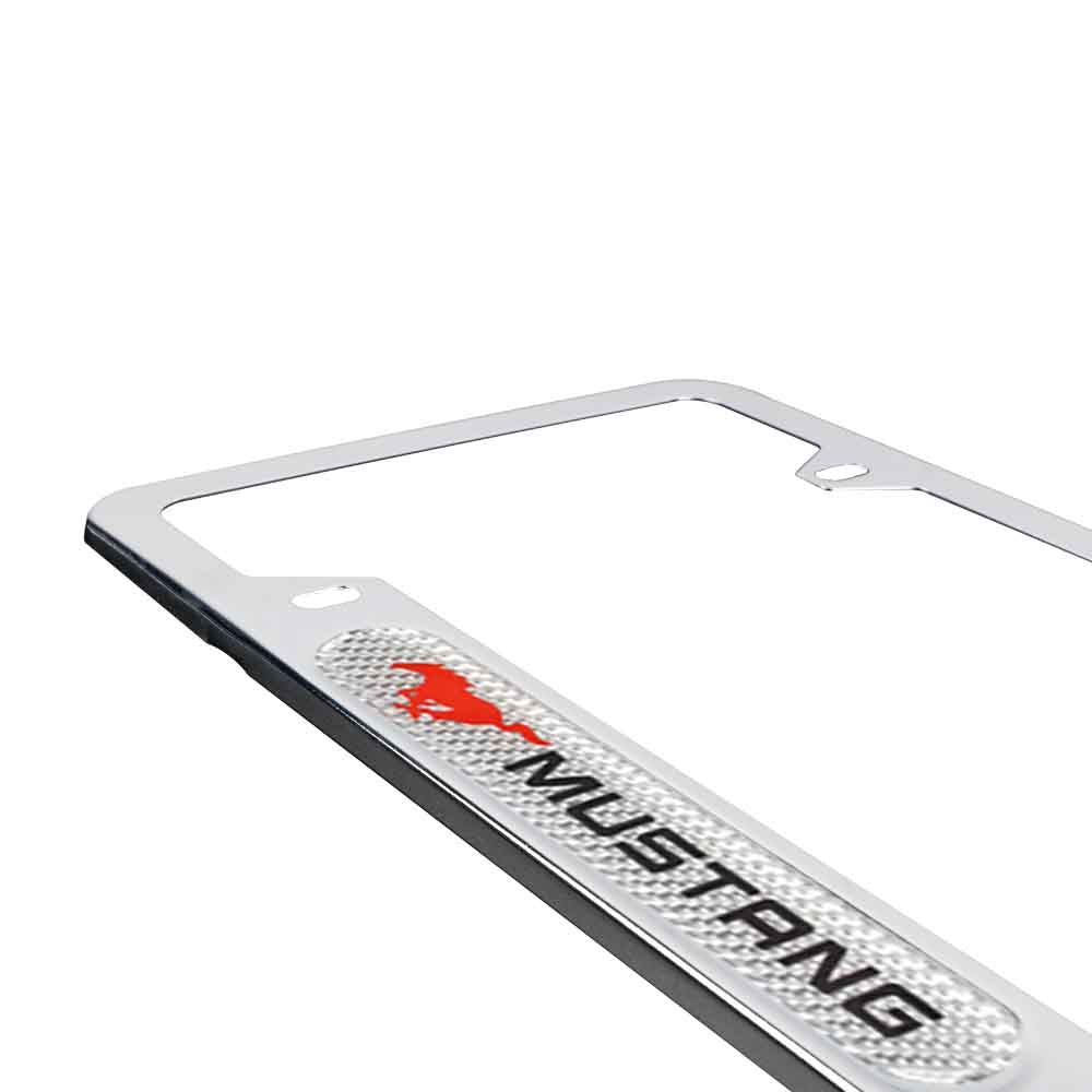 Brand New Universal 2PCS Ford Mustang Chrome Metal License Plate Frame