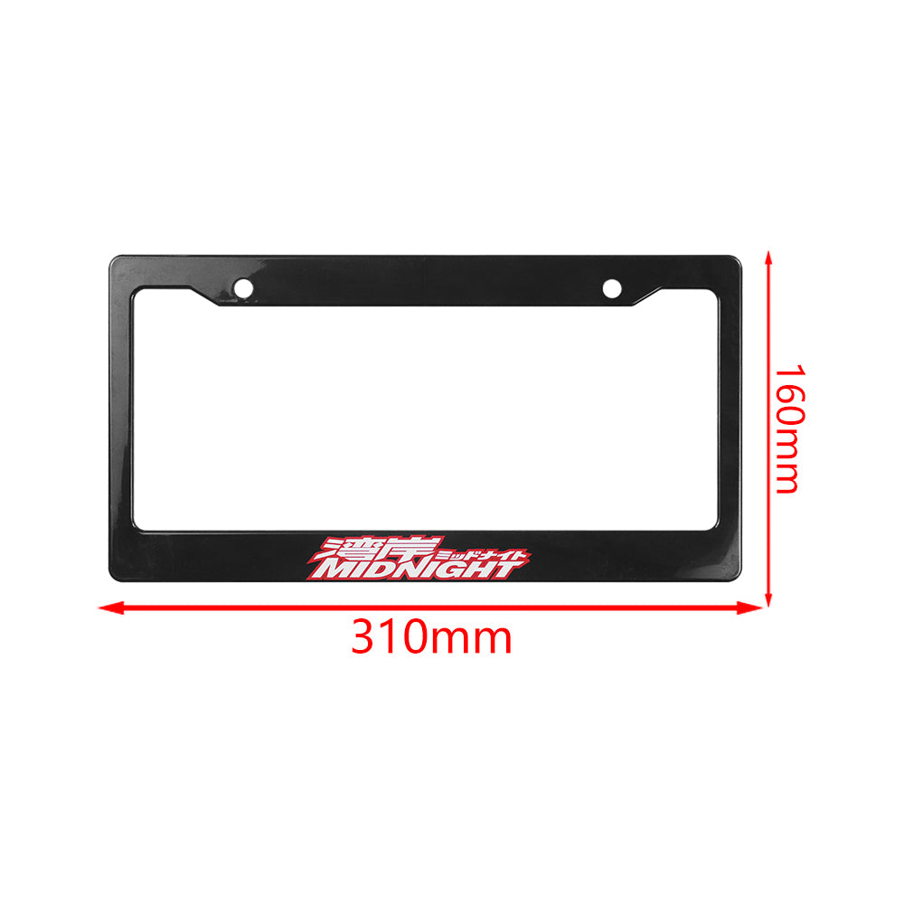 Brand New Universal 1PCS JDM MIDNIGHT ABS Plastic Black License Plate Frame