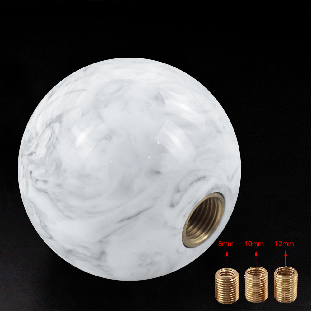 Brand New Universal Mix Pearl White/Black Round Ball Shift Knob Car Gear MT Manual Shifter M8 M10 M12