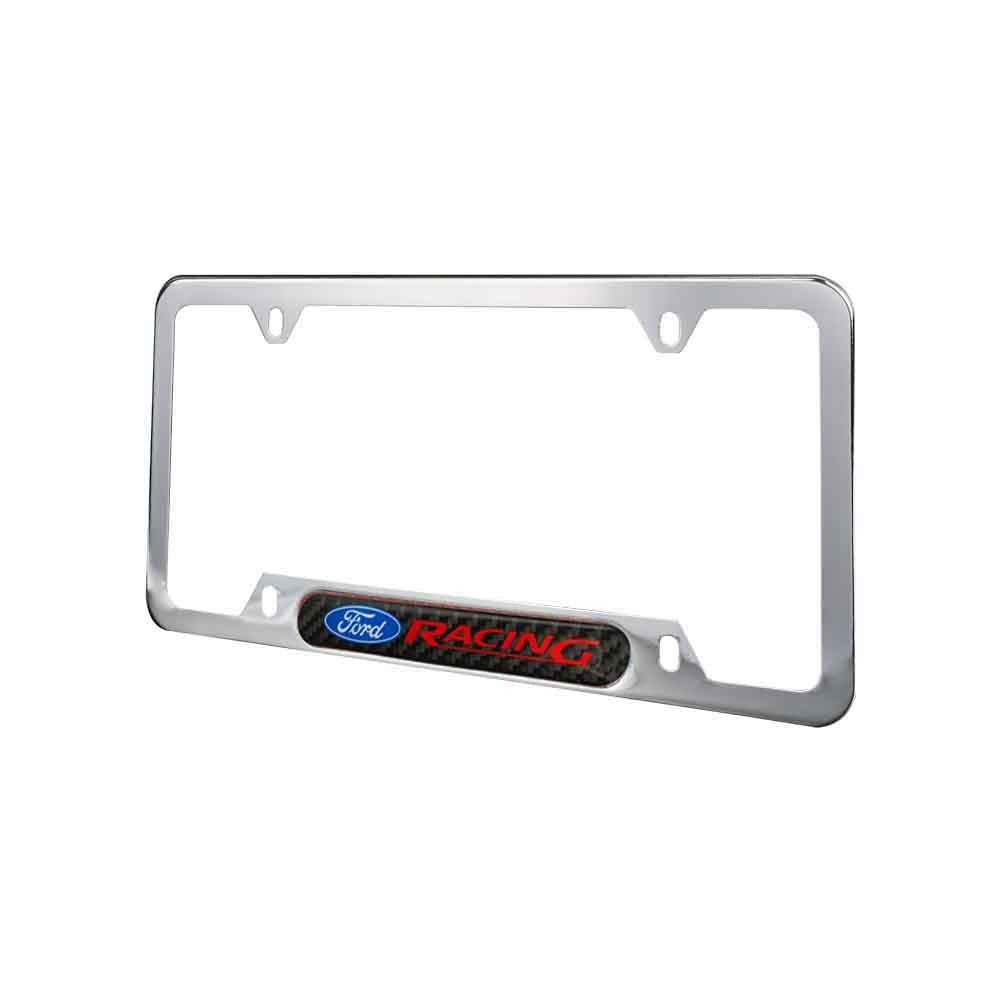 Brand New Universal 2PCS FORD RACING Chrome Metal License Plate Frame