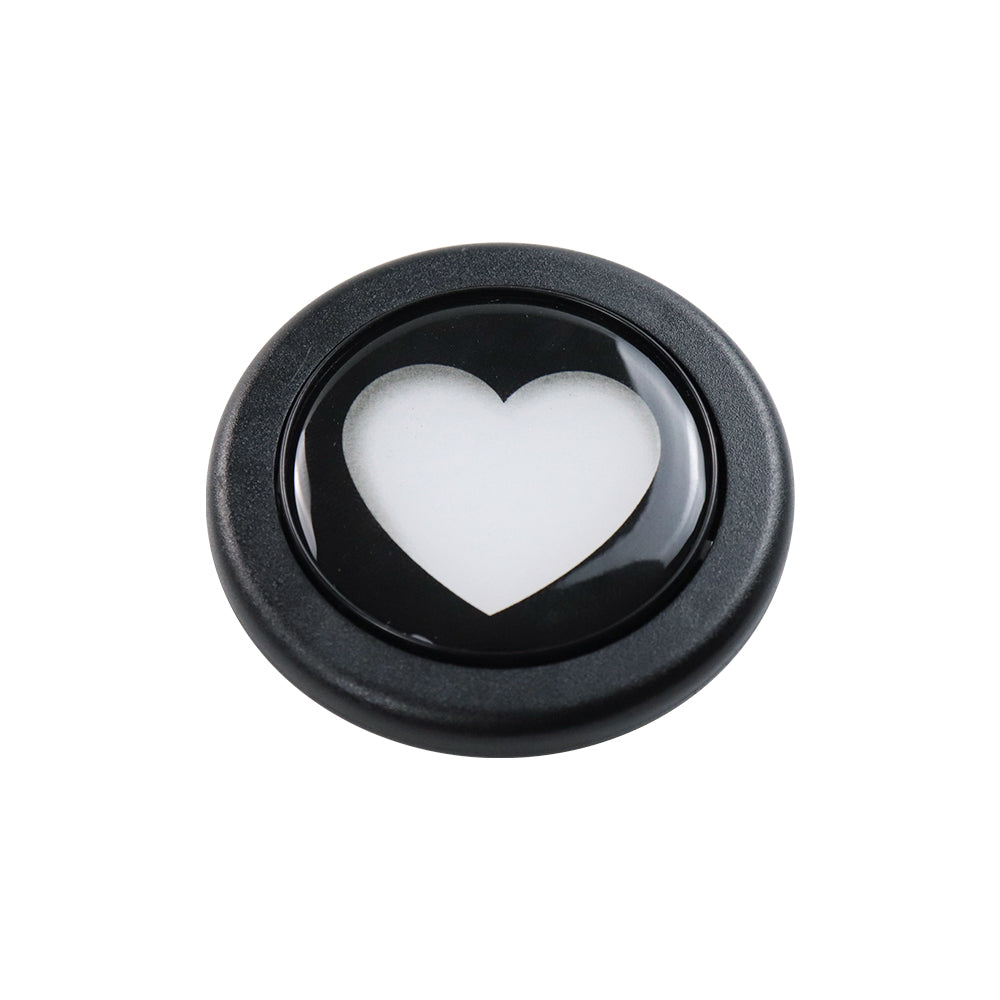 Brand New Universal Black Heart Shape Car Horn Button Black Steering Wheel Center Cap