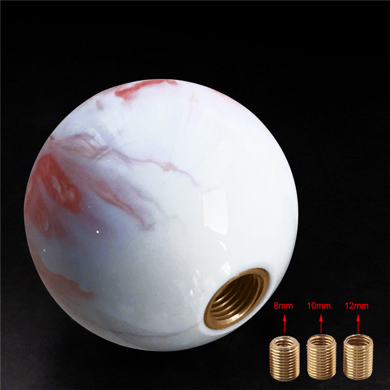 Brand New Universal Mix Pearl White/Red Round Ball Shift Knob Car Gear MT Manual Shifter M8 M10 M12