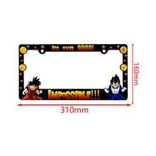 Load image into Gallery viewer, Brand New Universal 2PCS Anime Dragon Ball Z ABS Plastic Black License Plate Frame