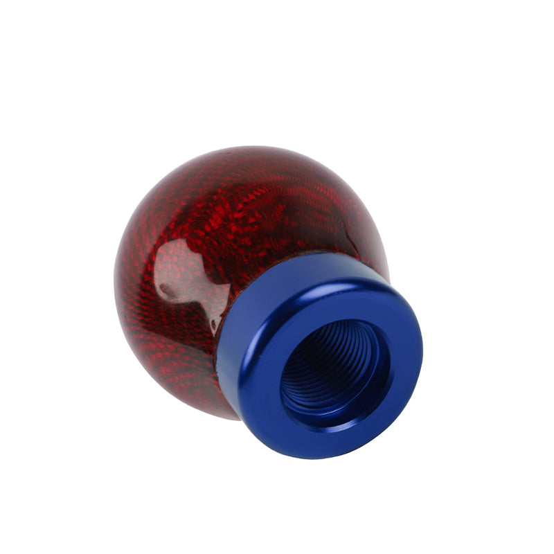 Brand New Universal Real Carbon Fiber Red Round Ball Manual Car Racing Gear Shift Knob Shifter M12 M10 M8