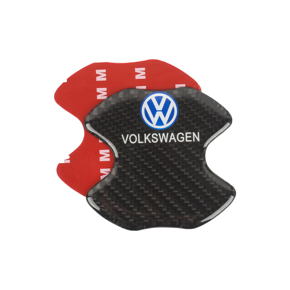 BRAND NEW UNIVERSAL 2PCS VOLKSWAGEN REAL CARBON FIBER ANTI-SCRATCH DOOR HANDLE PROTECTOR