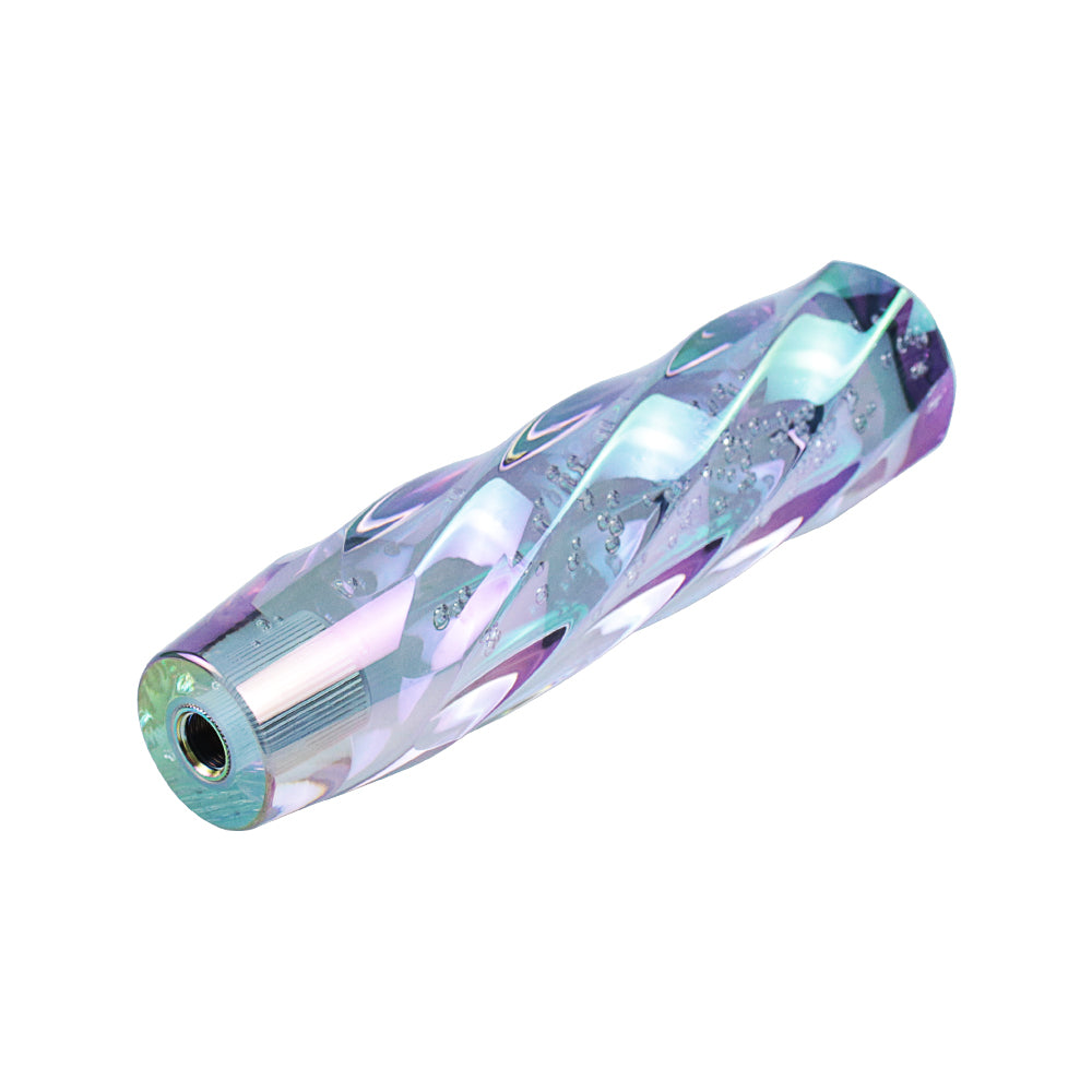 Brand New Universal 20CM VIP 200mm Transparent Manual Neo Chrome Twist Crystal Bubble Racing Gear Shift Knob