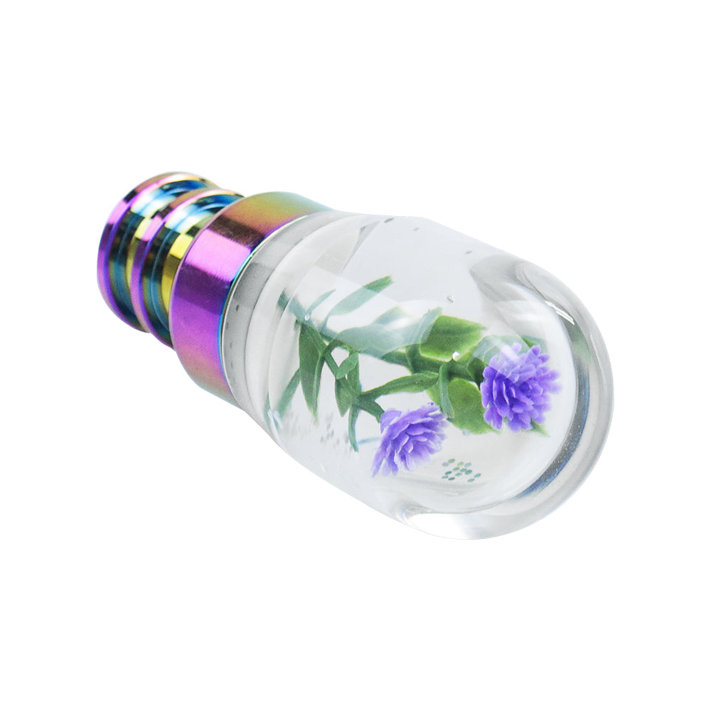 Brand New Acrylic Clear Crystal Purple Flower Long Shift Knob Manual Gear Transmission Shifter M8 M10 M12