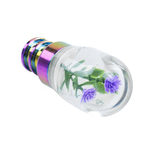 Load image into Gallery viewer, Brand New Acrylic Clear Crystal Purple Flower Long Shift Knob Manual Gear Transmission Shifter M8 M10 M12