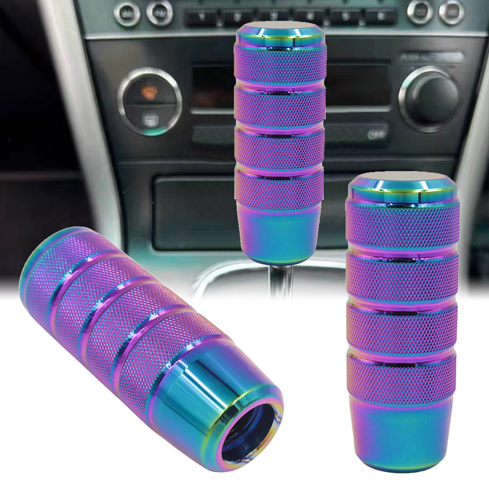 Brand New Universal Frosted Neo Chrome Aluminum Manuel Gear Stick Shift Knob Shifter M8 M10 M12