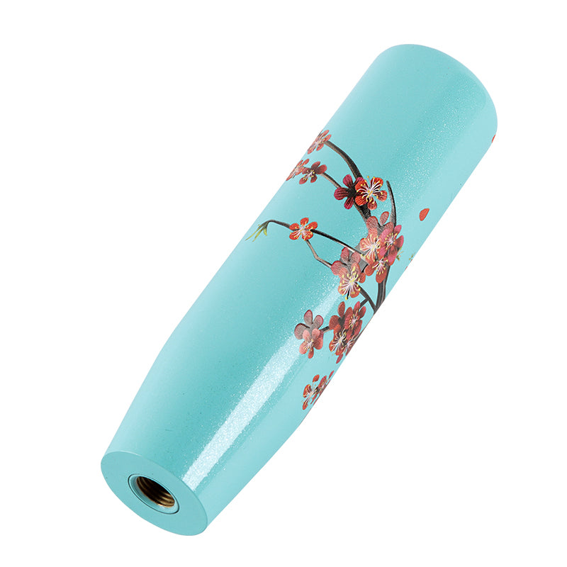 Brand New Universal 15CM Sakura Flowers Pearl Teal Long Stick Manual Car Gear Shift Knob Shifter M8 M10 M12