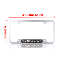 Load image into Gallery viewer, Brand New Universal 2PCS Porsche Macan Silver Metal License Plate Frame