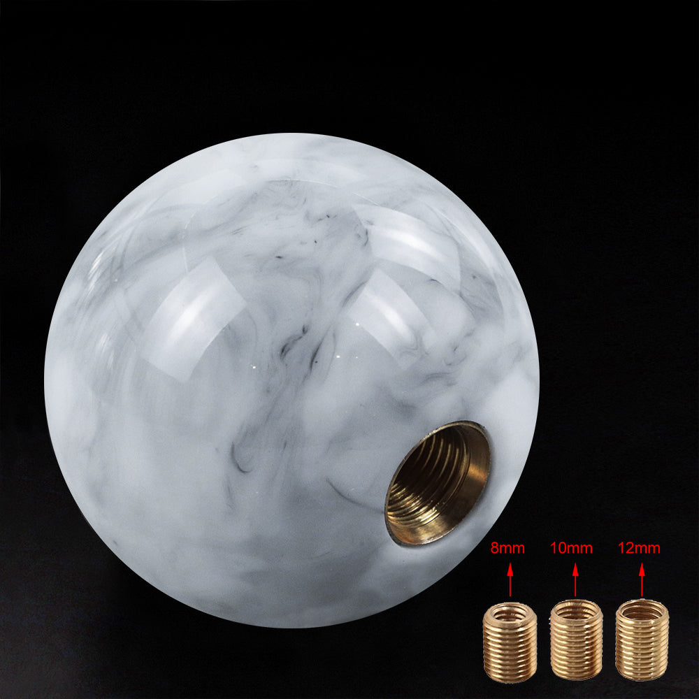 Brand New Universal Mix Pearl White/Silver Round Ball Shift Knob Car Gear MT Manual Shifter M8 M10 M12