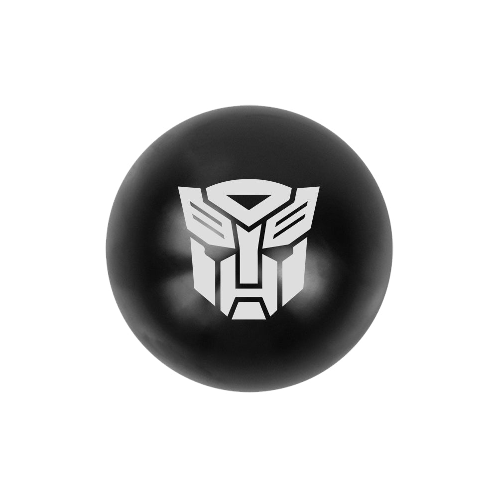 BRAND NEW UNIVERSAL JDM AUTOBOT TRANSFORMERS Aluminum Black Round Ball Manual Gear Stick Shift Knob M8 M10 M12