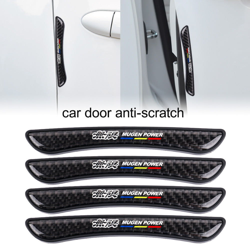 Brand New 4PCS MUGEN Real Carbon Fiber Anti Scratch Badge Car Door Handle Cover Trim