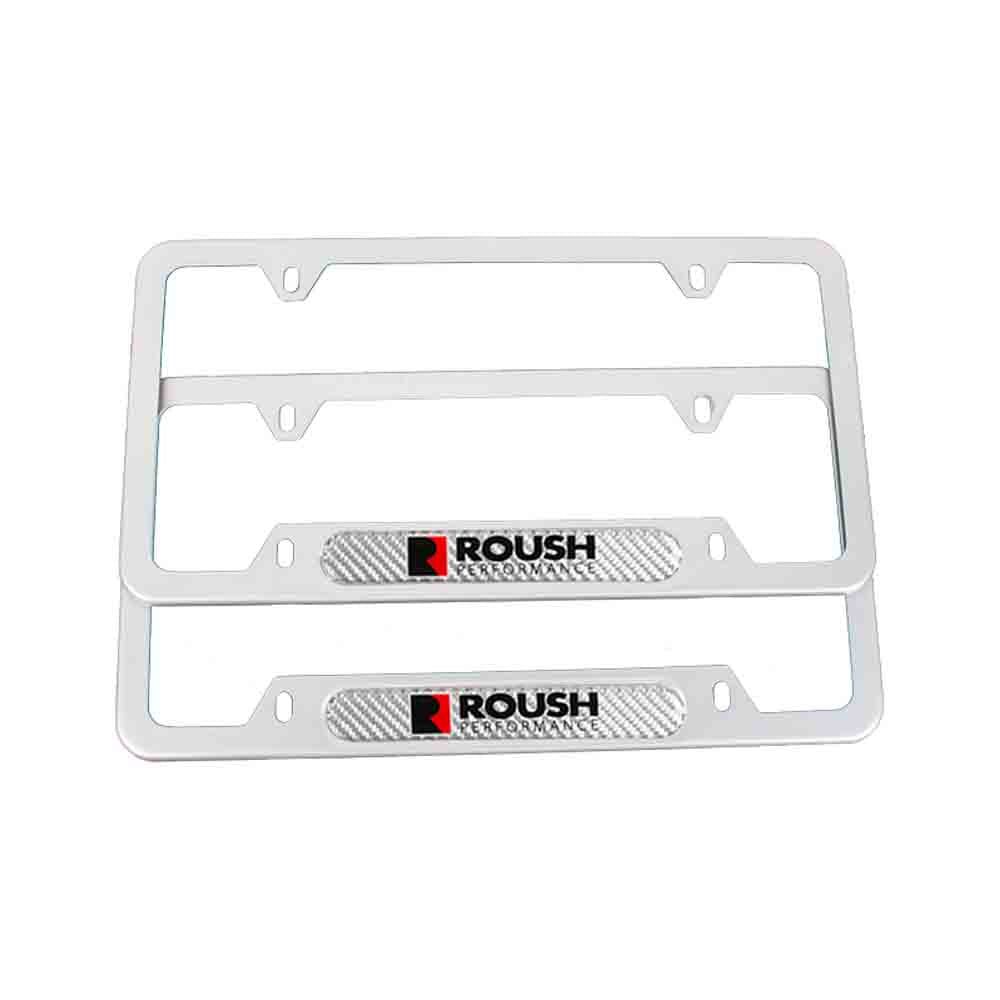 Brand New Universal 1PCS ROUSH PERFORMANCE Silver Metal License Plate Frame