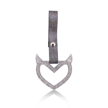 Load image into Gallery viewer, Brand New Devil Demon Heart Silver Glitter JDM TSURIKAWA Ring Subway Train Bus Handle Strap Charm Drift