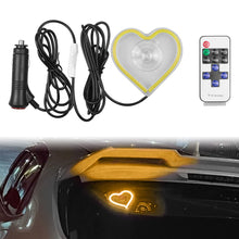 Load image into Gallery viewer, BRAND NEW UNIVERSAL LOVE HEART YELLOW LED Neon Flash Light Car Window Glow Electric Remote Control Lamp