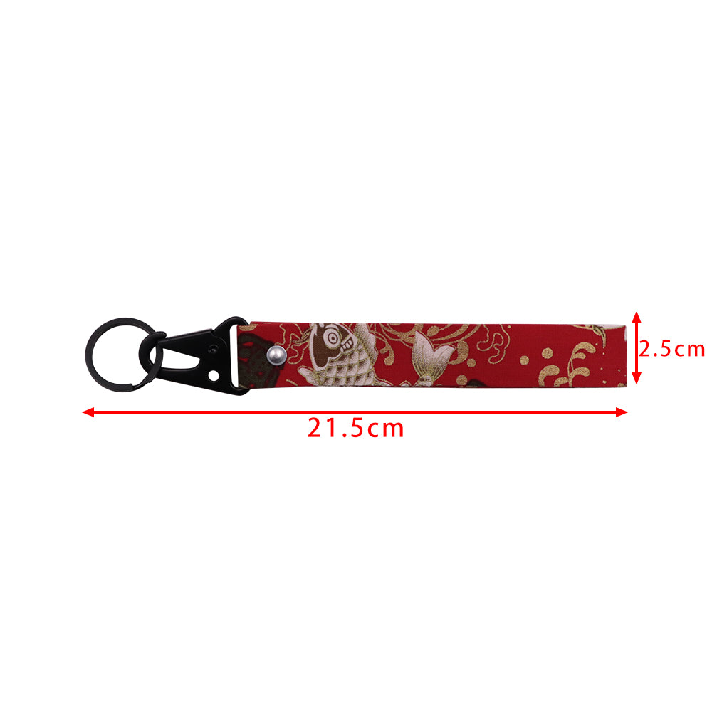 BRAND NEW JDM Sakura Koi FIsh Racing Keychain Metal key Ring Hook Strap Lanyard Universal