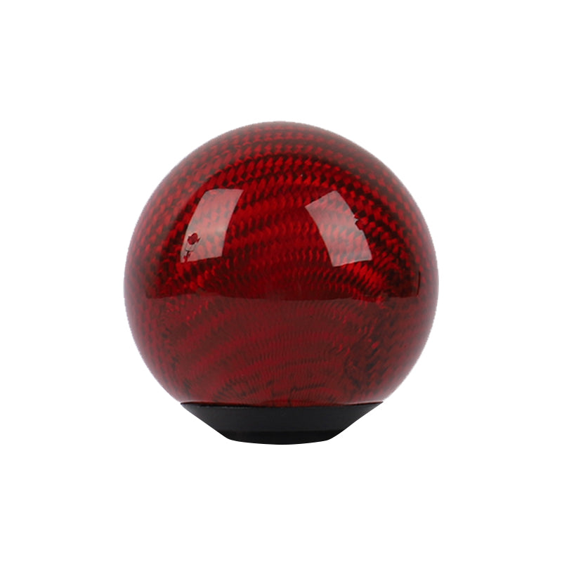 Brand New Universal Nismo Car Gear Shift Knob Round Ball Shape Red Real Carbon Fiber M8 M10 M12