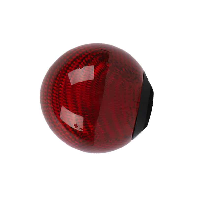 Brand New Universal Momo Car Gear Shift Knob Round Ball Shape Red Real Carbon Fiber M8 M10 M12