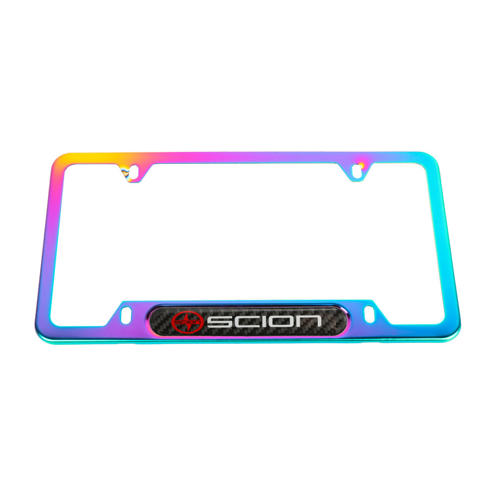 Brand New Universal 1PCS SCION Neo Chrome Metal License Plate Frame