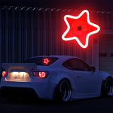 BRAND NEW UNIVERSAL STAR SHAPED RED LED Neon Flash Light Car Window Glow Electric Remote Control Lamp