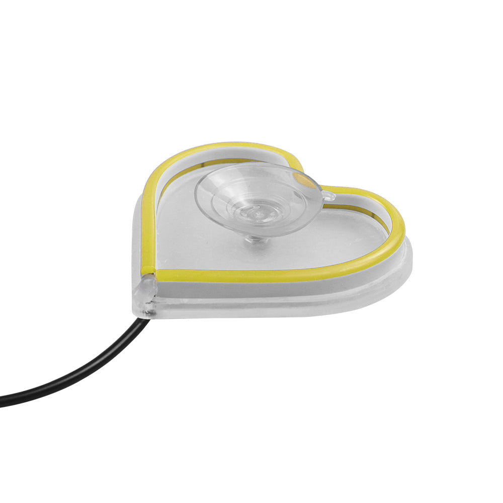 BRAND NEW UNIVERSAL LOVE HEART YELLOW LED Neon Flash Light Car Window Glow Electric Remote Control Lamp