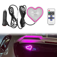 Load image into Gallery viewer, BRAND NEW UNIVERSAL LOVE HEART PURPLE LED Neon Flash Light Car Window Glow Electric Remote Control Lamp