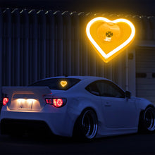 Load image into Gallery viewer, BRAND NEW UNIVERSAL LOVE HEART YELLOW LED Neon Flash Light Car Window Glow Electric Remote Control Lamp