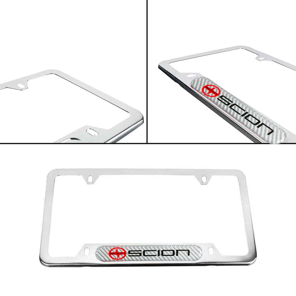 Brand New Universal 1PCS SCION Chrome Metal License Plate Frame