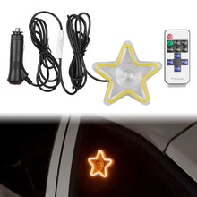 Load image into Gallery viewer, BRAND NEW UNIVERSAL STAR SHAPED YELLOW LED Neon Flash Light Car Window Glow Electric Remote Control Lamp