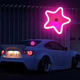 BRAND NEW UNIVERSAL STAR SHAPED PINK LED Neon Flash Light Car Window Glow Electric Remote Control Lamp