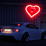 BRAND NEW UNIVERSAL LOVE HEART RED LED Neon Flash Light Car Window Glow Electric Remote Control Lamp