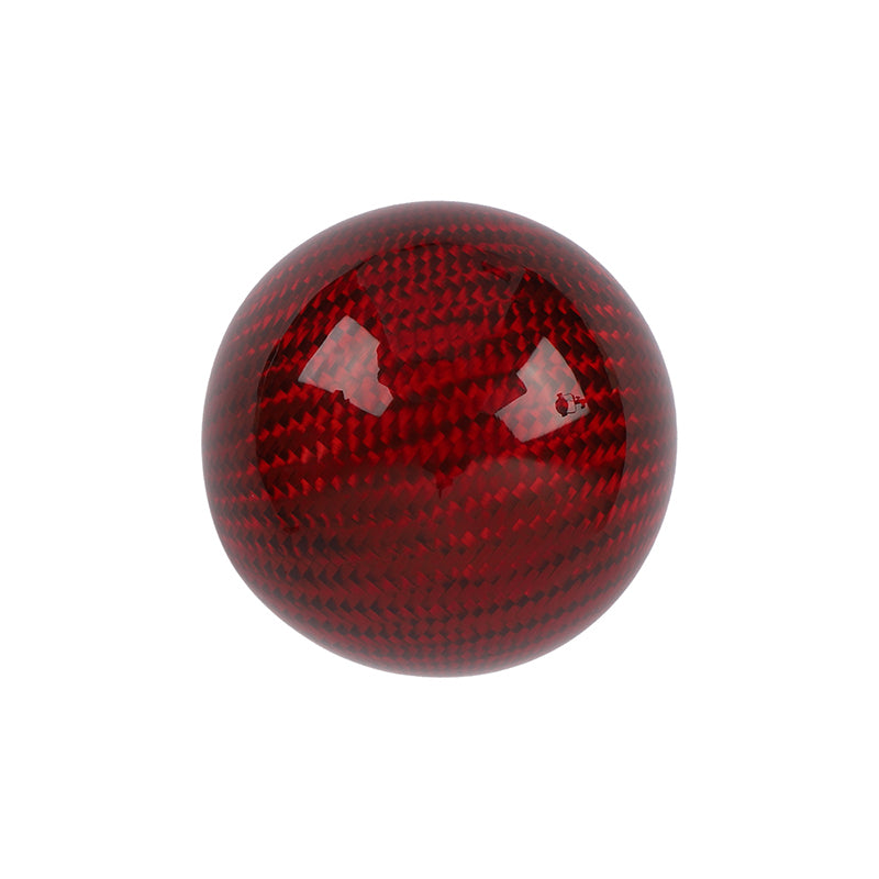 Brand New Universal Nismo Car Gear Shift Knob Round Ball Shape Red Real Carbon Fiber M8 M10 M12