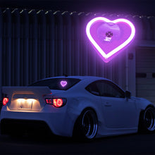 Load image into Gallery viewer, BRAND NEW UNIVERSAL LOVE HEART PURPLE LED Neon Flash Light Car Window Glow Electric Remote Control Lamp