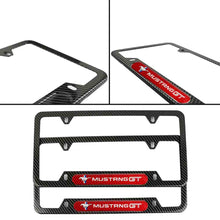 Load image into Gallery viewer, Brand New Universal 2PCS Mustang GT Carbon Fiber Look Metal License Plate Frame