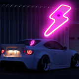 BRAND NEW UNIVERSAL LIGHTING SHAPED PINK LED Neon Flash Light Car Window Glow Electric Remote Control Lamp