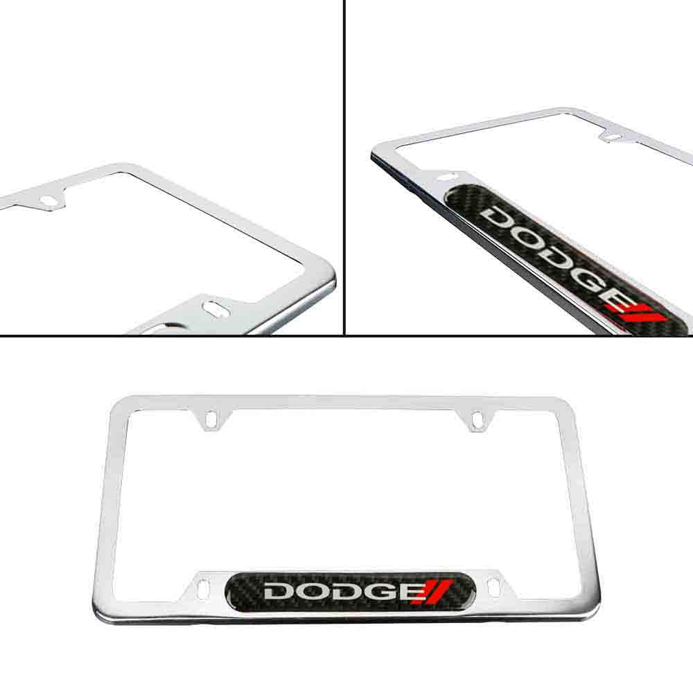 Brand New Universal 1PCS Dodge Chrome Metal License Plate Frame