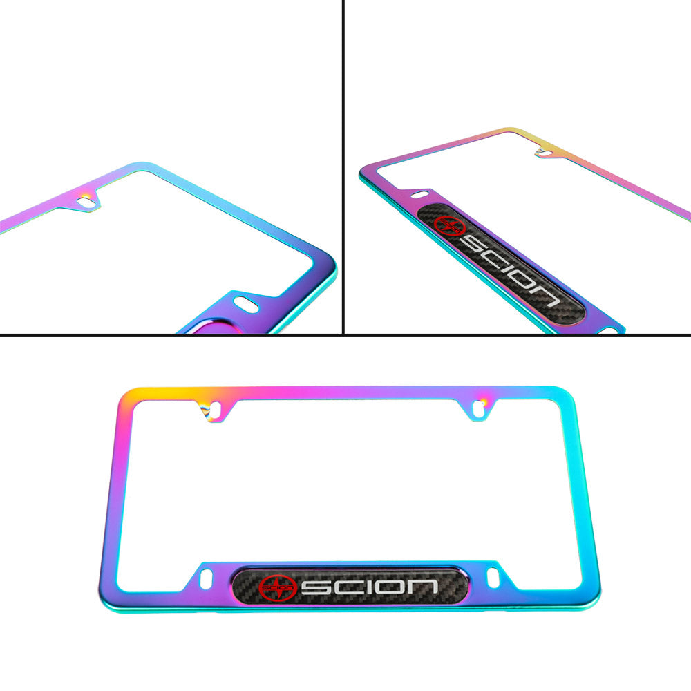 Brand New Universal 1PCS SCION Neo Chrome Metal License Plate Frame