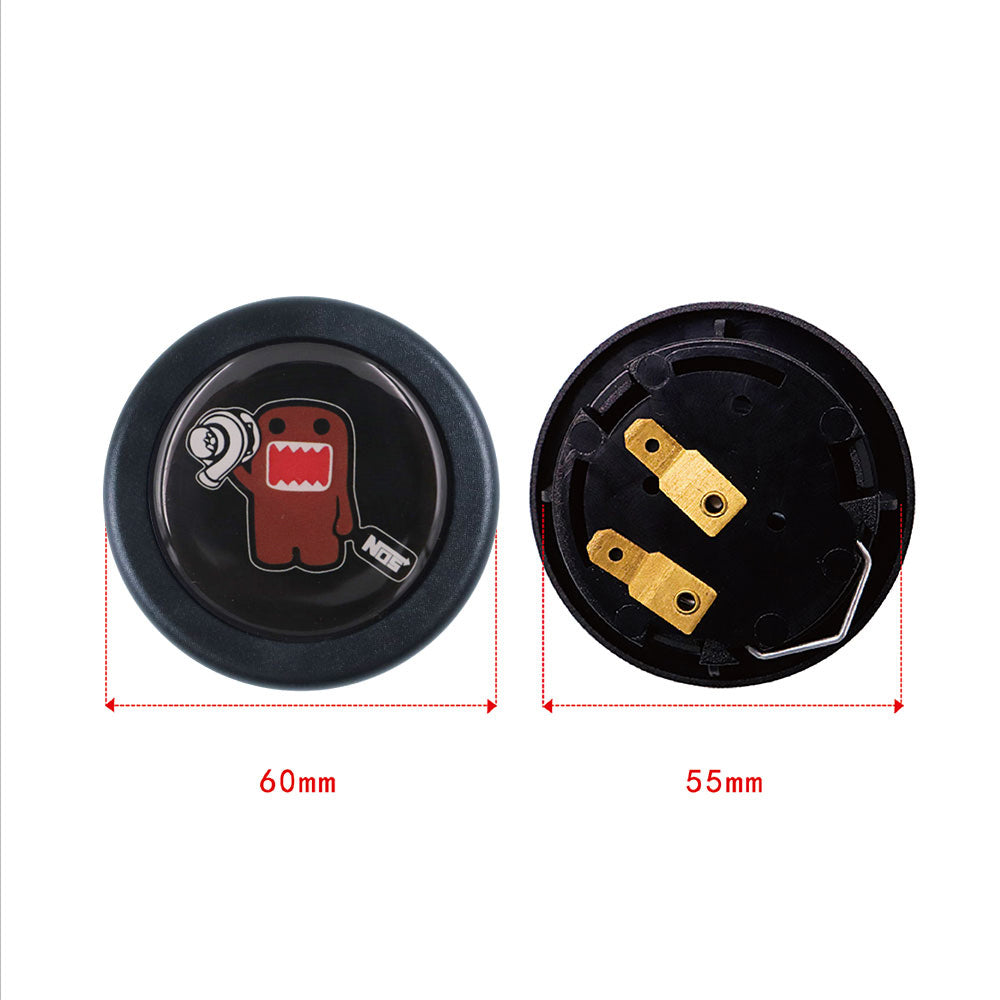 Brand New Universal JDM Domo Anime Hentai Car Horn Button Black Steering Wheel Center Cap